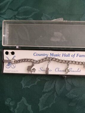 Vintage Country Music Hall of Fame charm bracelet in original packaging